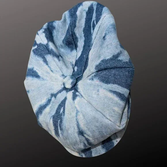 FREE SHIPPING!! One of a Kind Hand Reverse Dyed 8 Panel Newsboy Hat - Picture 4 of 5
